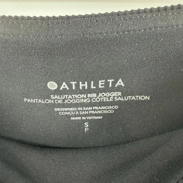 Athleta salutation high rise ribbed black jogger womens S Athleisure performance - Image 3
