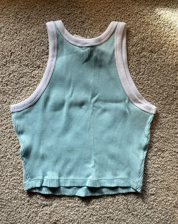 Ribbed Cropped Ringer Tank Top - Image 3
