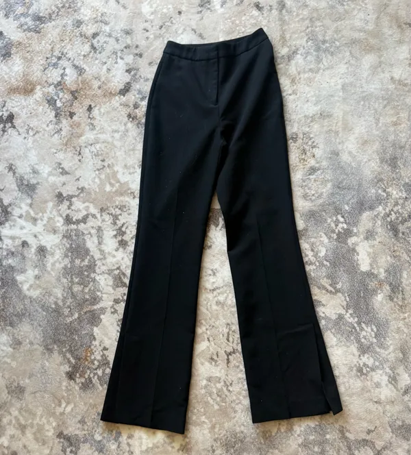 Zara Black Flared Side Slit Trousers - Image 6
