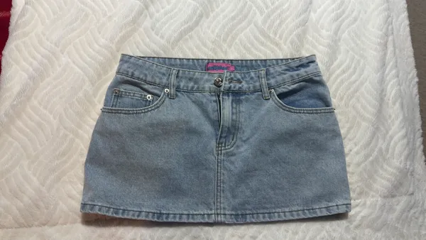 Edikted Chiara Denim Micro Skirt - Image 5