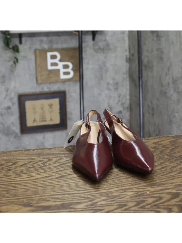 A New Day Womens Samantha Slingback Kitten Heels 94462861 Burgundy Red 6M - Image 3