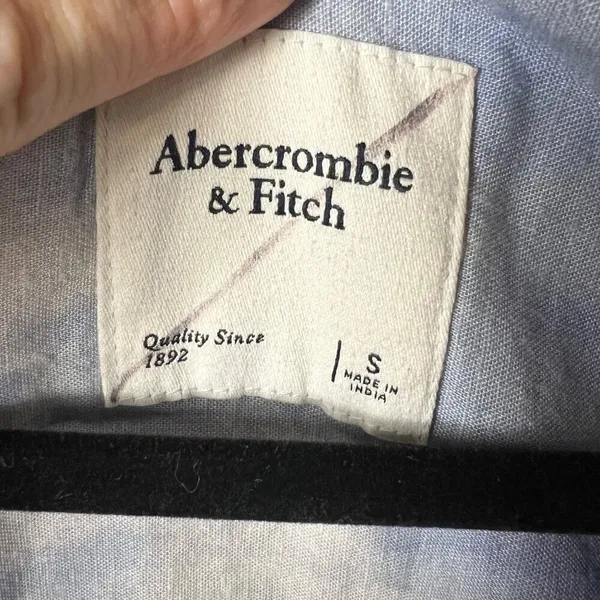 Abercrombie & fitch‎ linen boyfriend button up top blue tie dye women’s size S - Image 6
