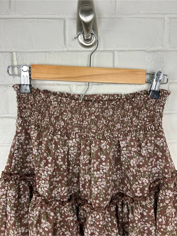Altar’d State Brown Floral Mini Skirt Size S - Image 4
