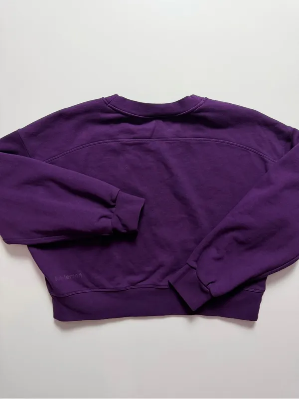 Lululemon Perfectly Oversized Cropped Crew *French Terry, Purple, Size 6 - Image 5