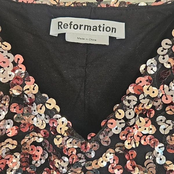 Reformation Jimmy Sparkle Mini Dress Sz‎ XS Sequined NEW - Image 6
