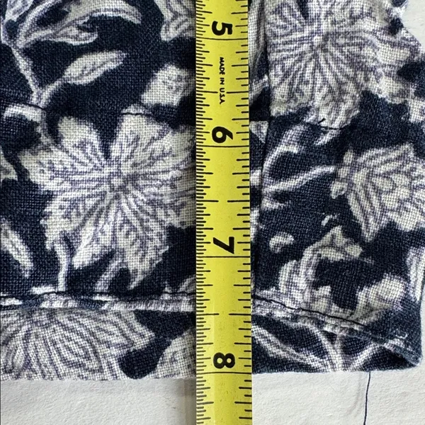 pure Jill 100% Linen Navy Floral Women’s Shorts J.Jill summer vacation beach L - Image 13
