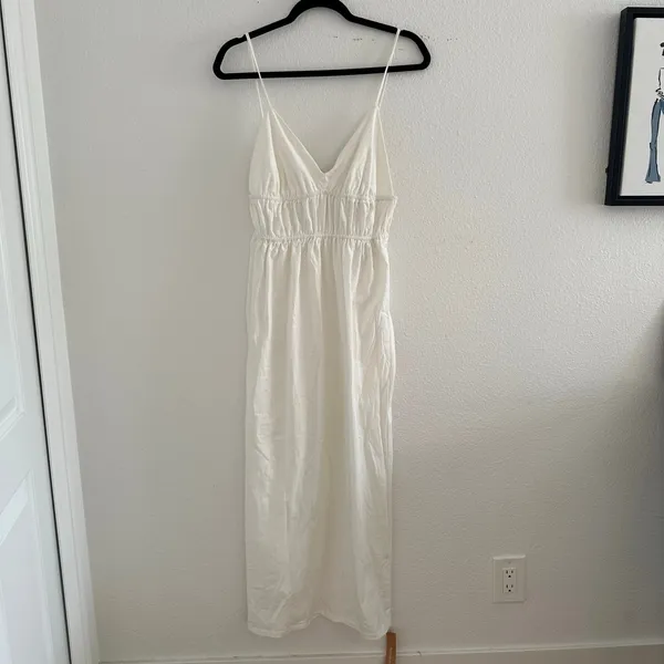 Reformation Aleyza Knit Midi Dress White Size Medium NWT - Image 2