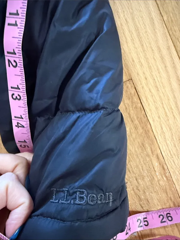 L.L. Bean Black Goosedown Full Zip Puffer Jacket Sz L - Image 5