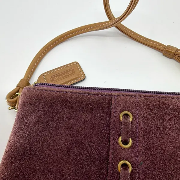Coach Purple Suede Leather Wristlet - Image 2