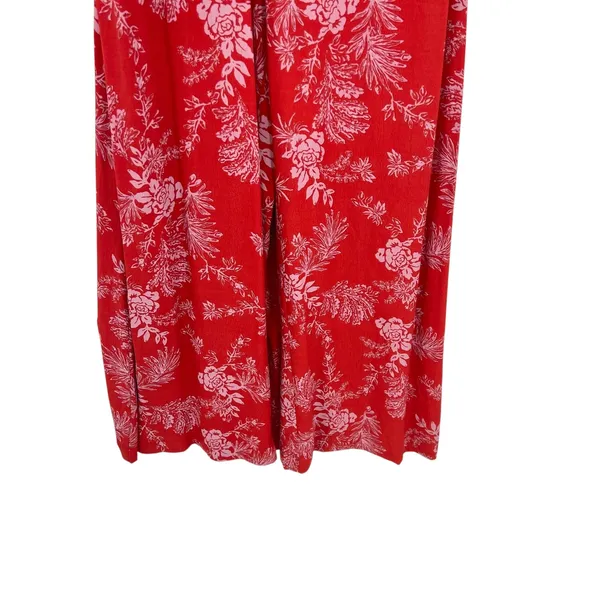 Free People Be The One Jumpsuit Floral‎ Print Button Wide Leg Red Size 4 - Image 7