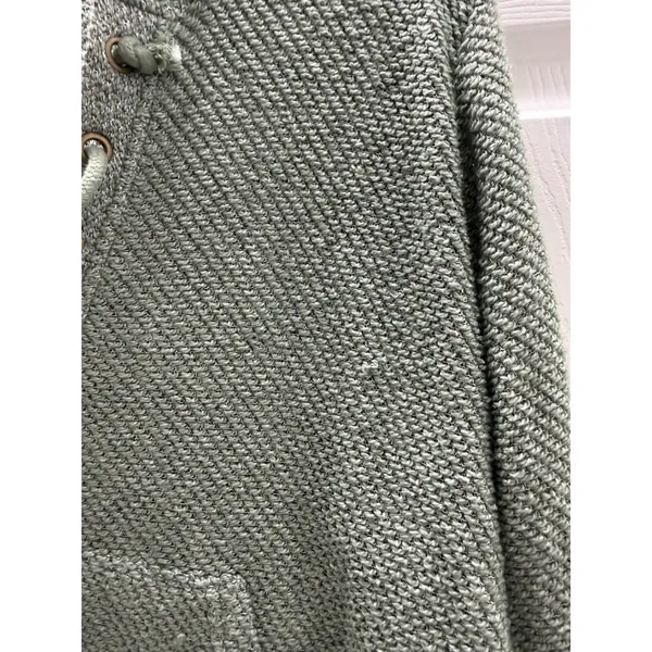 ONeill Tanya Hoodie Sage Green Lace Up Bell Sleeve Hooded Sweater Knit Top M‎ - Image 9