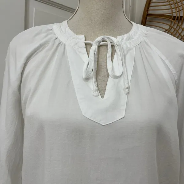 Anthropologie Cloth & Stone Becky Blouse‎ S White Boho Pirate Classic Capsule - Image 2