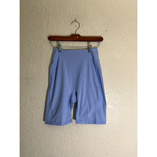 Buffbunny Biker‎ Shorts Women M Periwinkle Blue High Waist Athletic Yoga Gym - Image 2