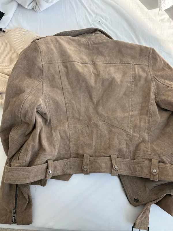 Blank Nyc Brown Genuine Suede Moto Jacket M - Image 8