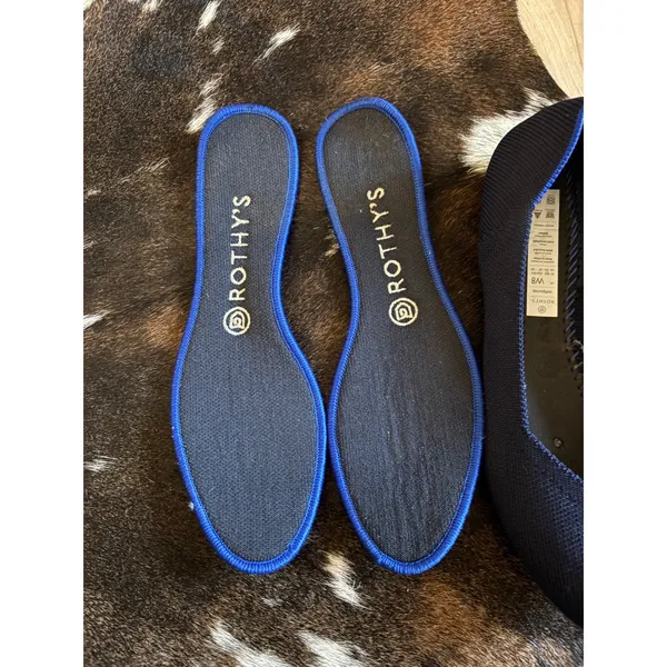 ROTHY'S Shoes THE FLAT Blue Knit Round Toe Slip On‎ Ballet Flats Women's Size 8 - Image 4