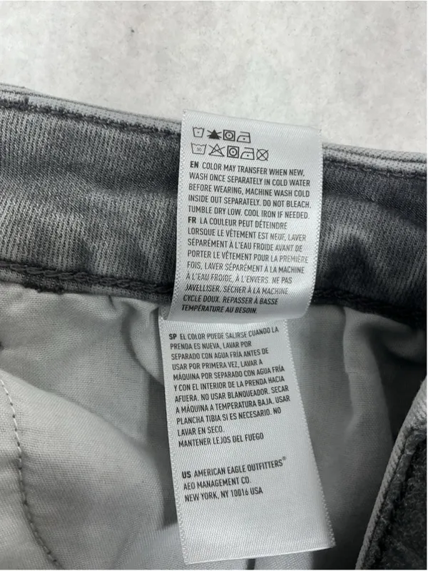 Womans Excellent American Eagle Curve Jegging Distressed Stretch Gray Jeans 10 - Image 7