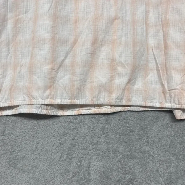 Loft Womens Shirt XL Orange White Plaid Button‎ Ruffle Cotton Top Ann Taylor - Image 11