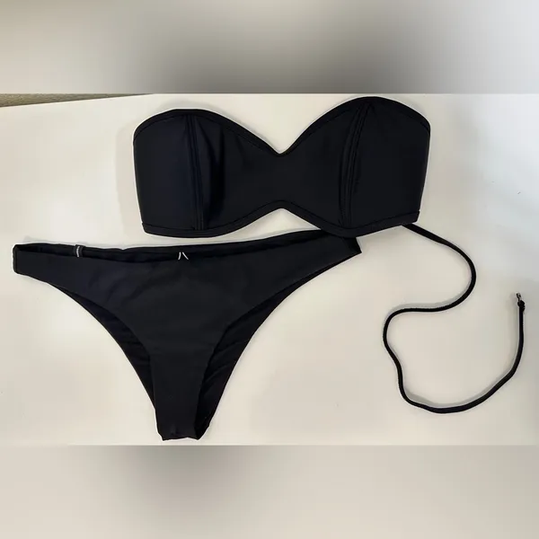 Body Glove Smoothies Convertible Bandeau Bikini Set - Black - S - Image 8