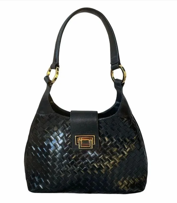 Marc & Marc by Shariff leather bsketweave handbag - Image 2