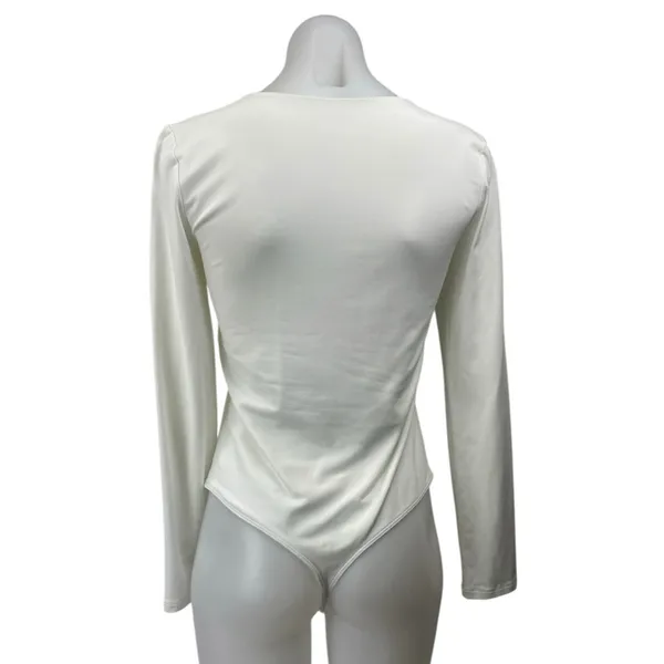 Aritzia Babaton Contour Women's White Long Sleeve Tee T-shirt Bodysuit Top Sz L - Image 2