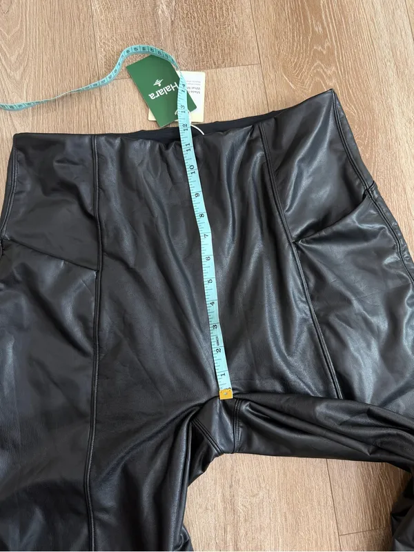 NWT Halara High Waisted Tummy Control Stretchy PU Causal Flare Pants Size Large - Image 14