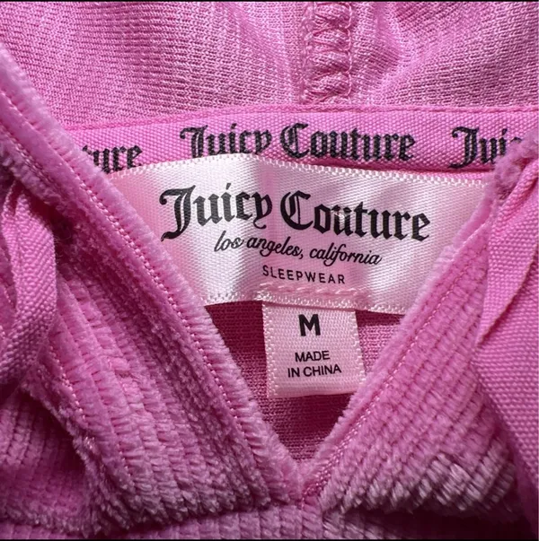 Juicy Couture Velour Hoodie Pink - Image 3