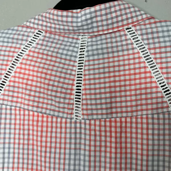 Ariat Women Size XL Pink Gray Checked Long Sleeve Button Up Canyon Western Shirt - Image 3