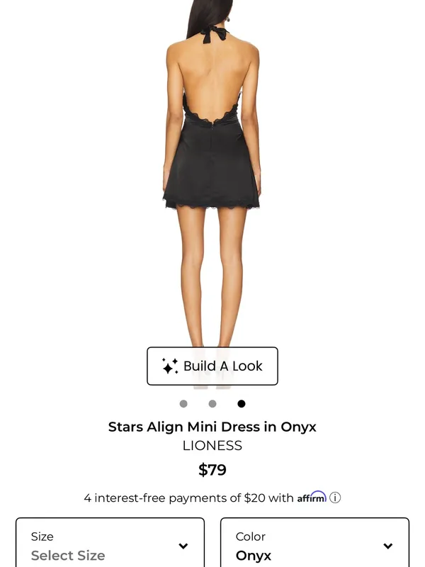 Lioness stars align mini dress in onyx large NWOT - Image 3