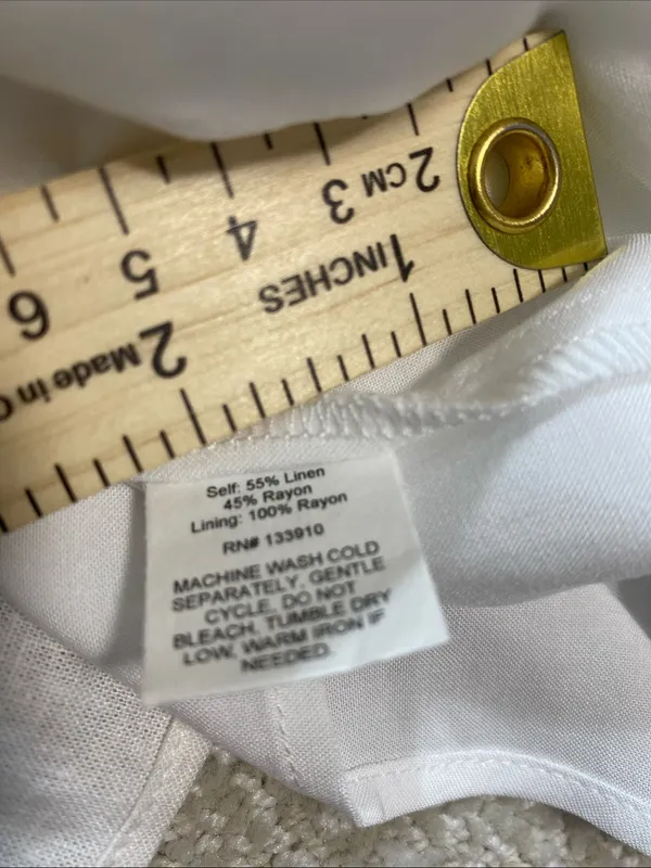 Show Me Your MuMu White Wide-Leg Linen-Blend Pants 100% Rayon Size XS - Image 8