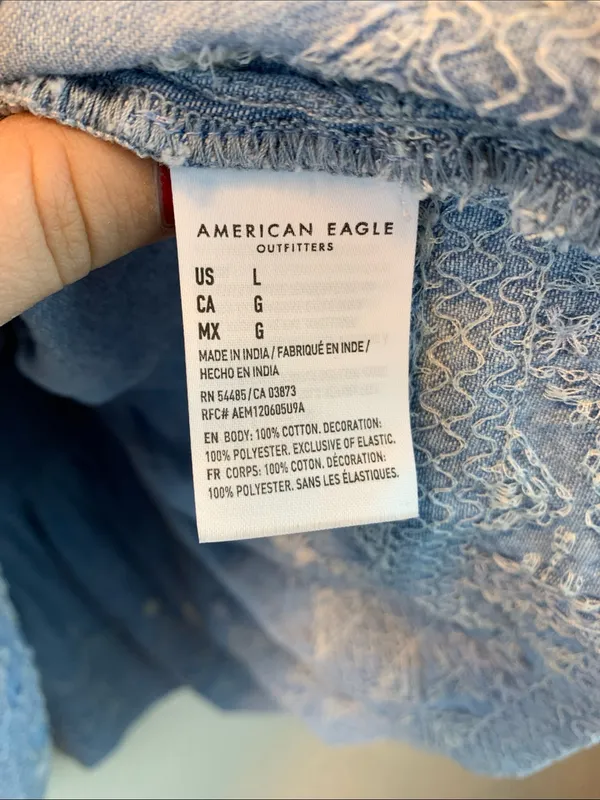 American Eagle pheasant top sz L western country festival preppy embroidered - Image 5