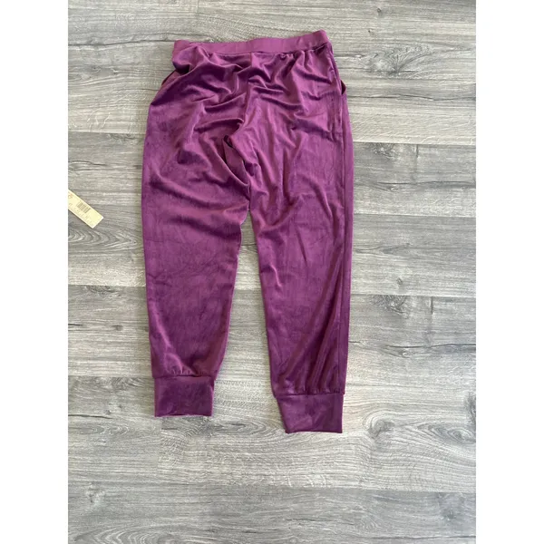 Cable & Gauge Studio Purple Velour Tracksuit Set Zip Hoodie Joggers Womens Med - Image 11