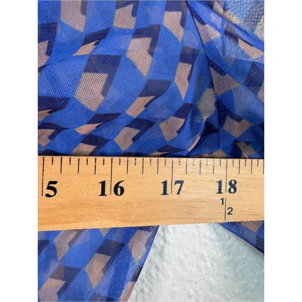 Maeve Anthropologie Blue Sheer Ruched Blouse Womens M Girly Romantic Shirt Top - Image 4