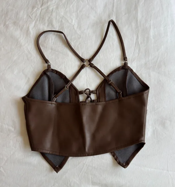 TIGERMIST brown leather top - Image 4