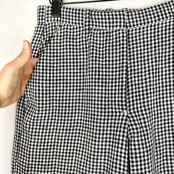 Abercrombie & Fitch Curve Love Sloane Gingham Wide Leg Pants Size 0 Long Tall - Image 3