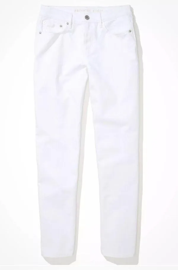 NWOT American Eagle AE '90s Straight Jean white 14 Stretch - Image 4