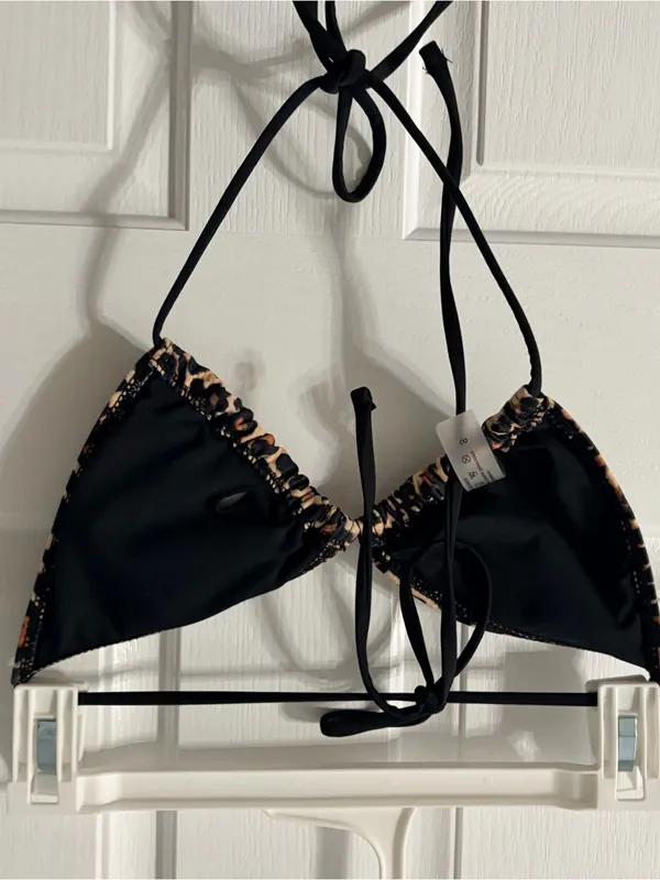 SHEIN Leopard Print Triangle Bandeau Top - Black & Tan - Image 4