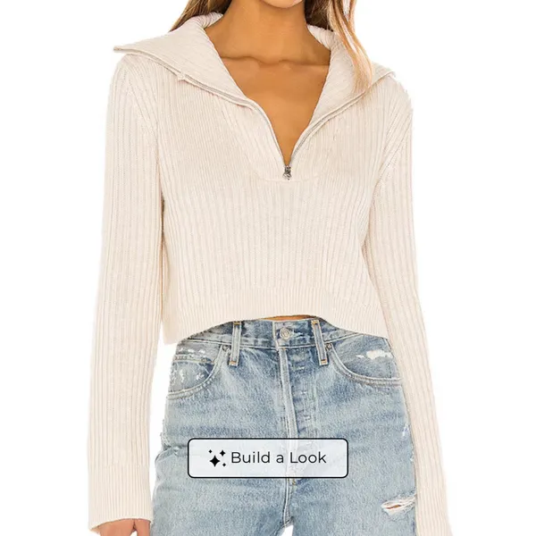 Tularosa Lovelle Zip Up Sweater Cream Womens Small Wool - Image 7