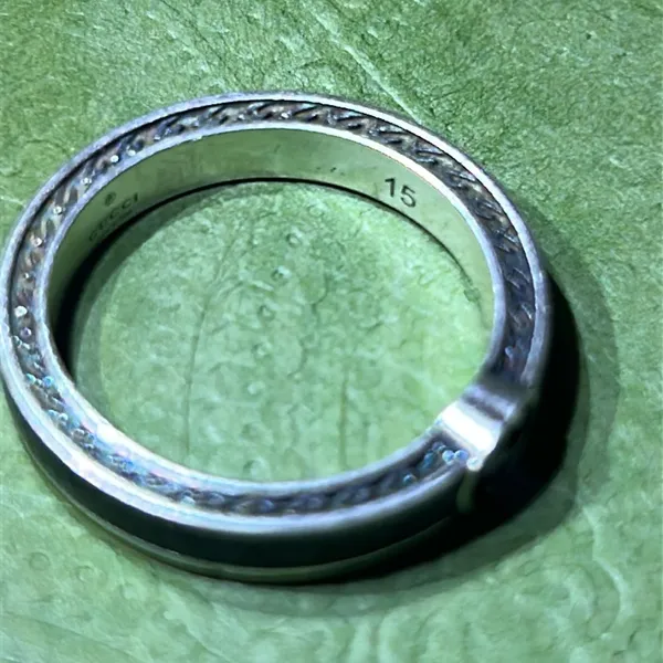 Gucci Interlocking G Enamel Ring Black Ag925 - Image 5