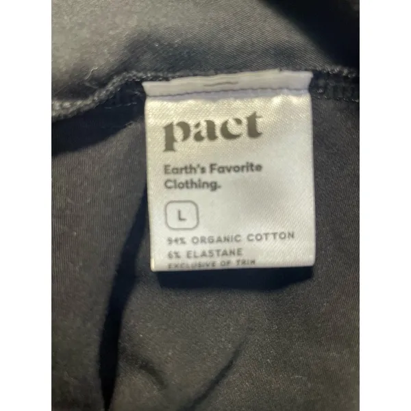 Pact Dress L Black Organic Cotton Fit Flare Midi Minimalist Quiet Luxury Classic - Image 6