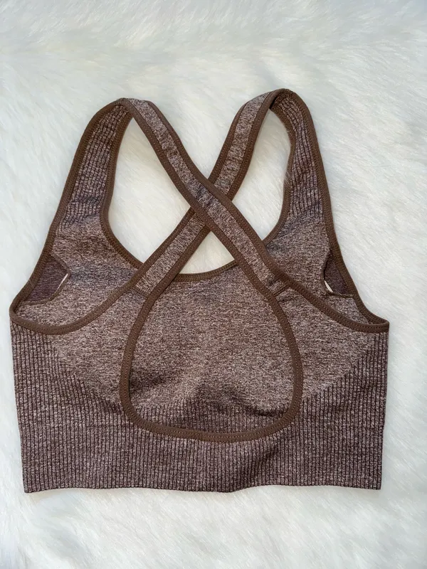 3 Piece Workout Set Brown - Image 3