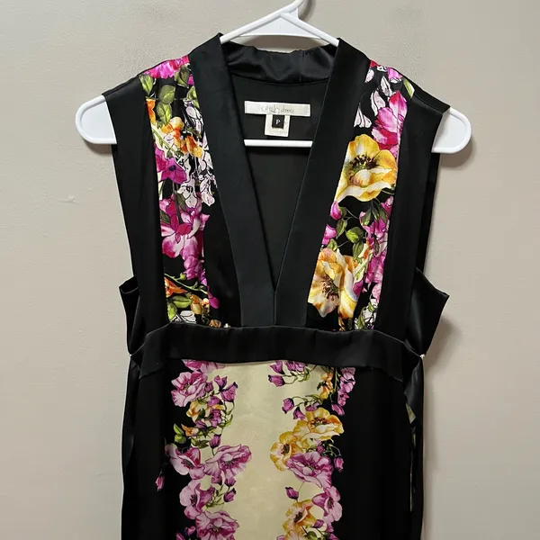 Vintage Y2K Floral Silk Dress Garden Party Romantic Femme Fatale Romantic Grunge - Image 3