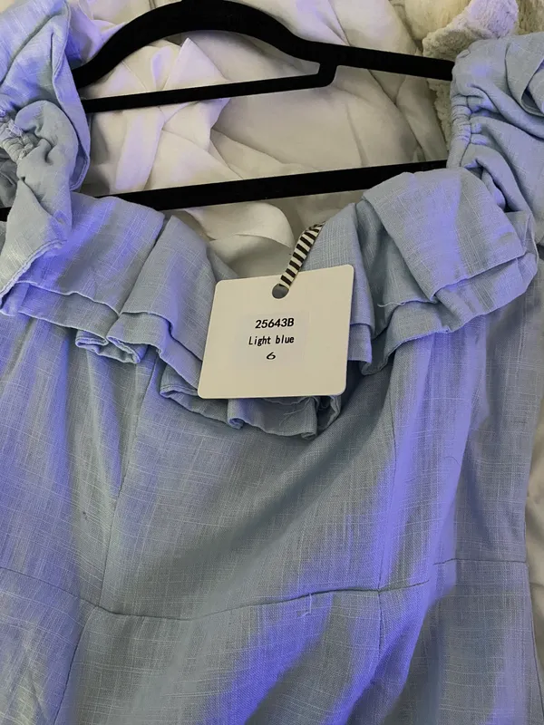 Blue Off The Shoulder Dress - Image 2