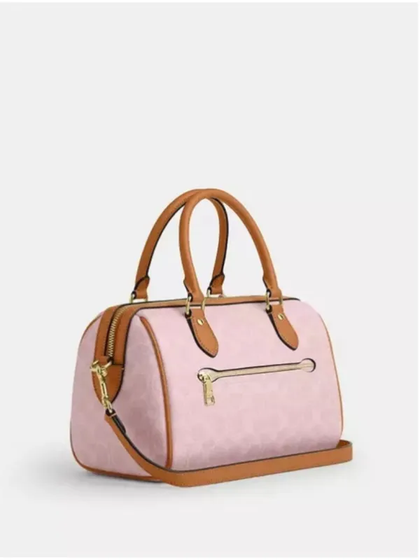 NEW Coach Medium Powder Pink Signature Rowan Satchel CEA18 NWT - Image 4
