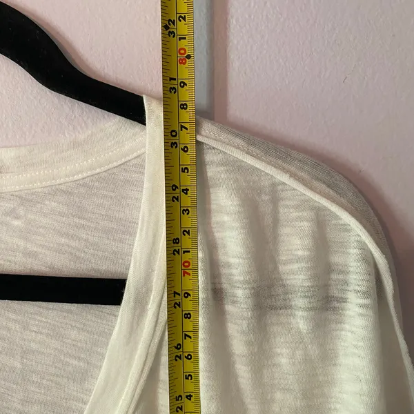 We The Free White V-neck Oversized Tee Cotton Long Sleeve Loungewear Medium - Image 7