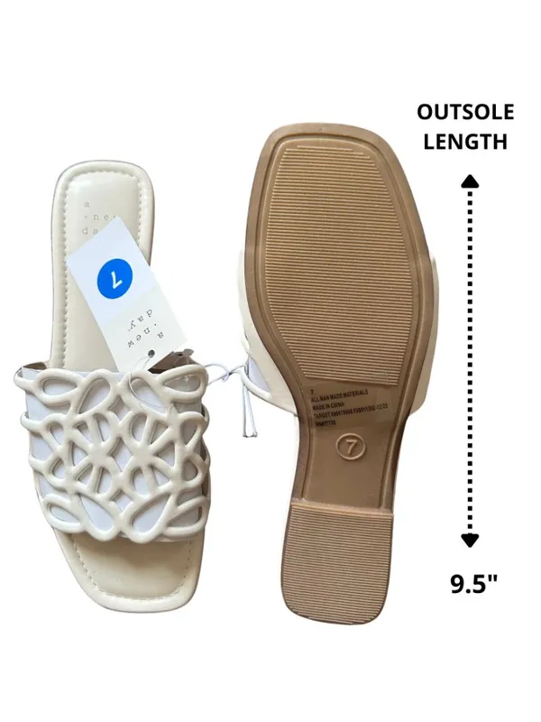 A New Day Fiona Bone Cutout Slide Sandals Size 7 NIB - Image 4