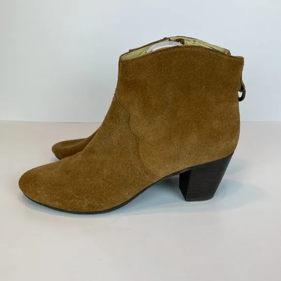 Donald J. Pliner DMSX Ankle Booties 8 Brown‎ Suede Leather Zip Annie Boots Women - Image 4