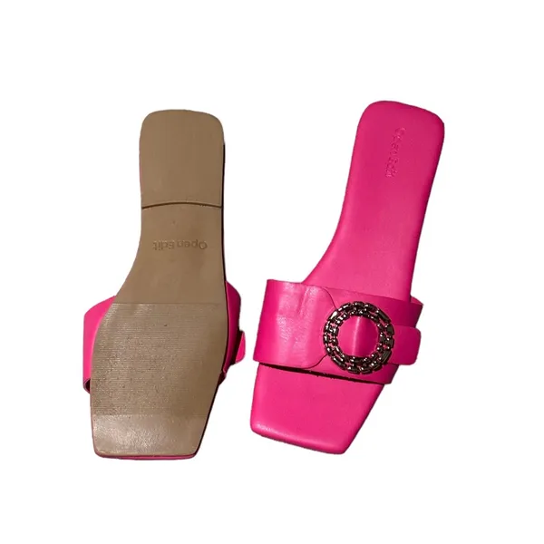 NEW OPEN EDIT X Nordstrom Lely Slip On Slide Sandal In Pink Rouge - Image 8