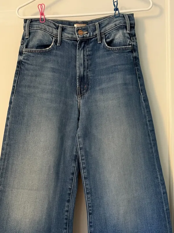 Mother the Hustler Roller ankle jean size 26 wide leg high on the hog wash - Image 3