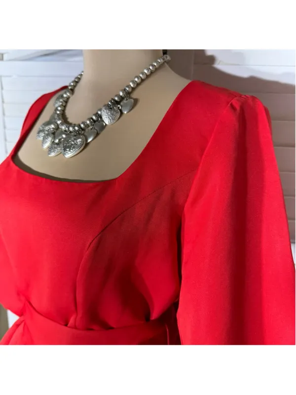 NWT peasant dress 3/4 ballooned sleeves ruffled homecoming cocktail Holiday sz S - Image 12