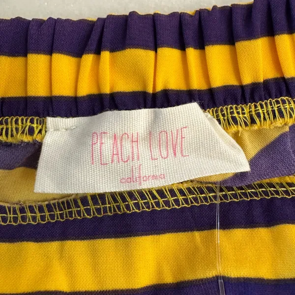 Peach Love California LSU purple and gold stripped shorts - Image 2